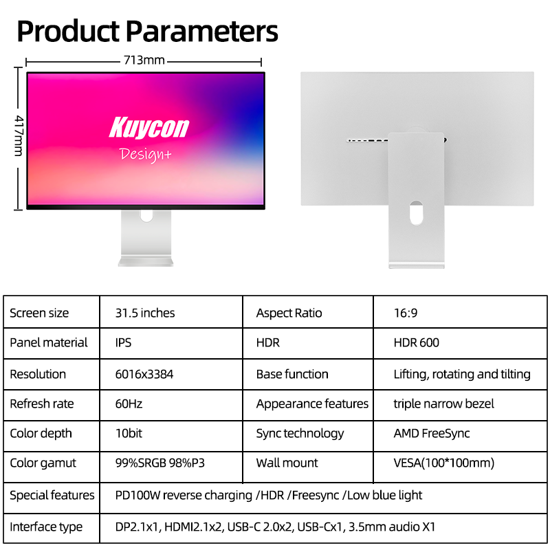 Kuycon G32X 32" 6K 60Hz Office Monitor | Kuycon Official