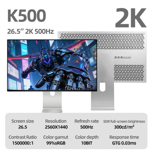 Kuycon K500 27" OLED Gaming Monitor, 2K 500Hz, 0.03ms GTG, HDR True Black 500