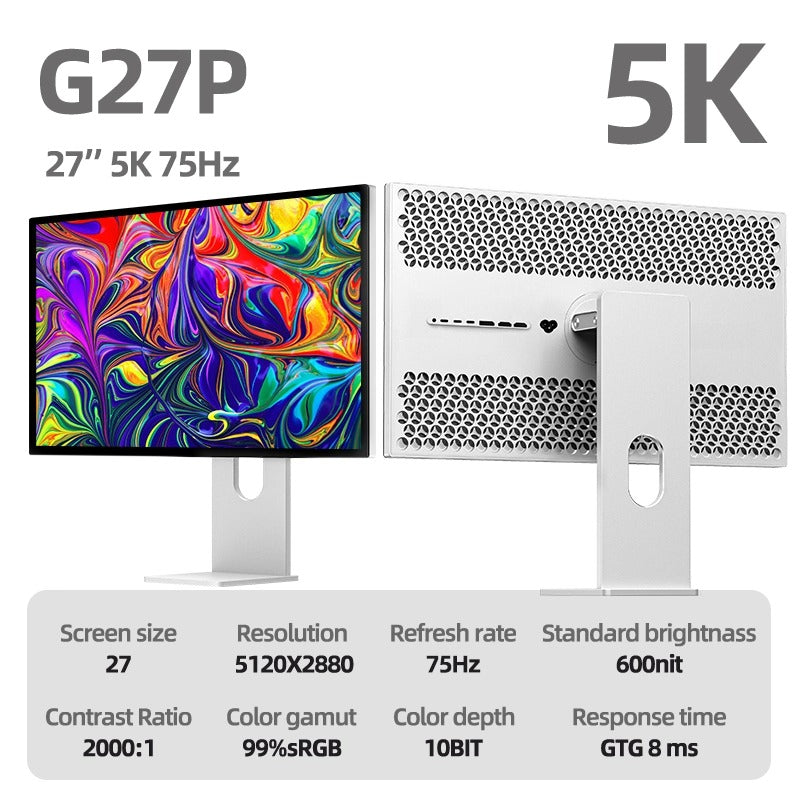 Kuycon G27P 27" 5K Office Monitor, 75Hz, 218 PPI, 99% DCI-P3, 100W USB-C