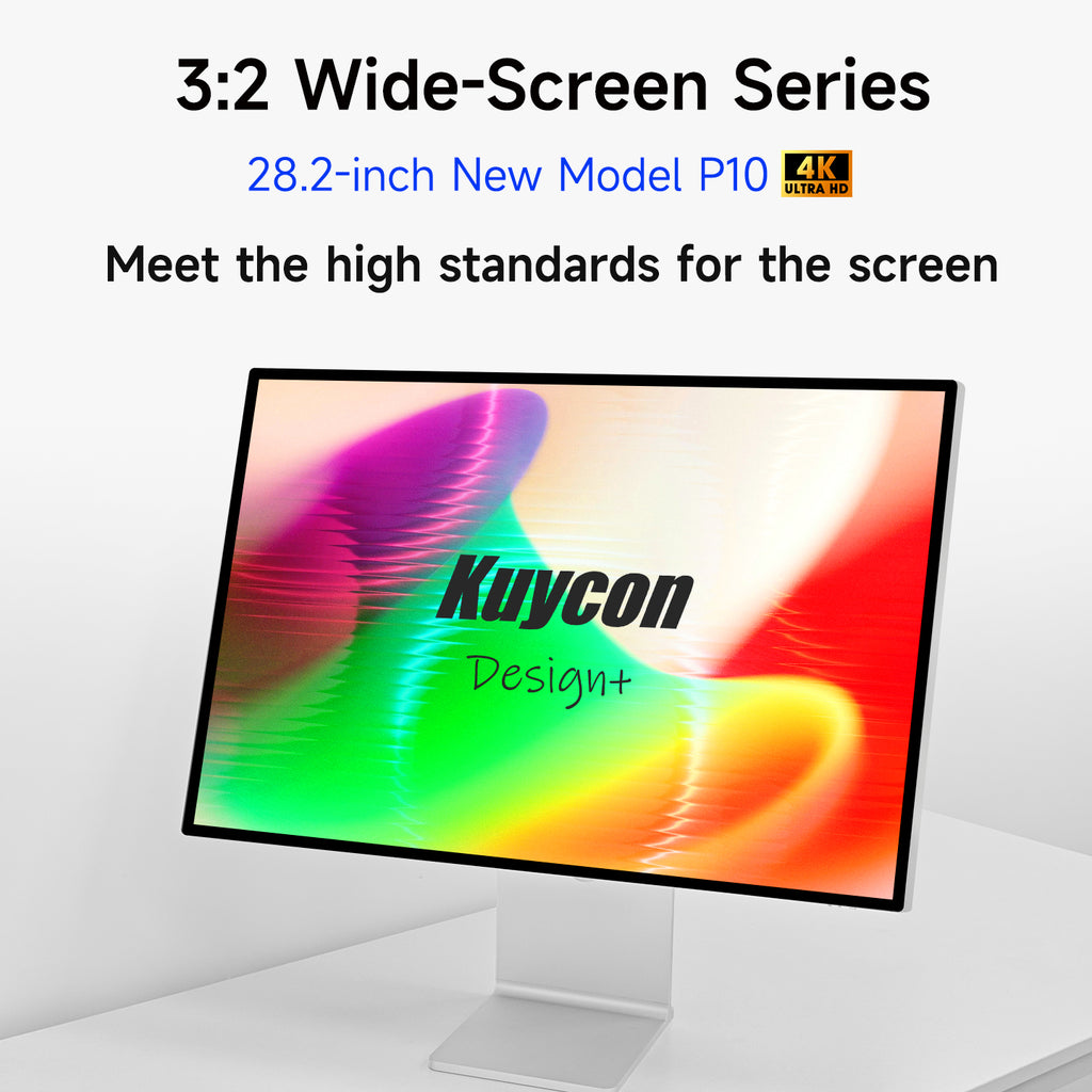 Kuycon P10 28.2" 3:2 Office Monitor, 4K 60Hz, 163 PPI, 65W USB-C, Perfect for Coding