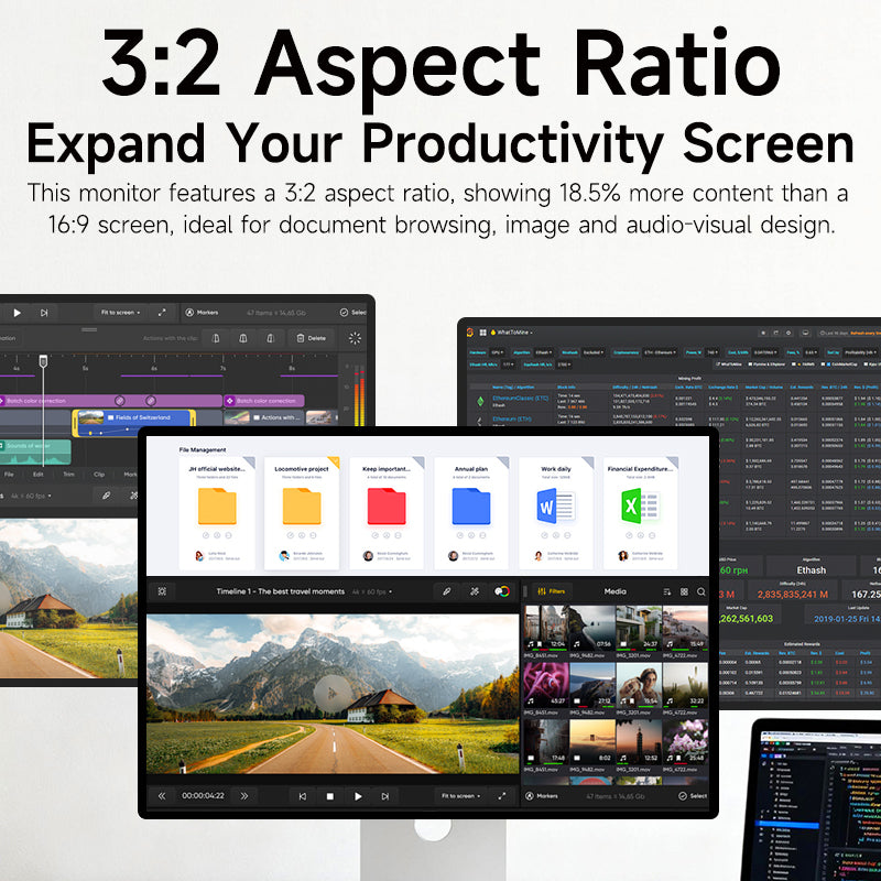Kuycon P20 28.2" 4.5K, 3:2 Office Monitor, 60Hz, 192 PPI, 99% DCI-P3