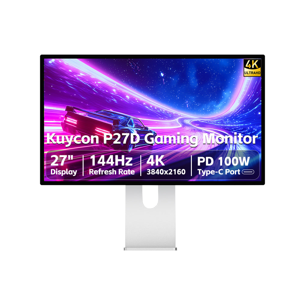 Kuycon P27D 27" 4K Gaming Monitor, 144Hz, 1ms GTG, 99% sRGB, 100W USB-C