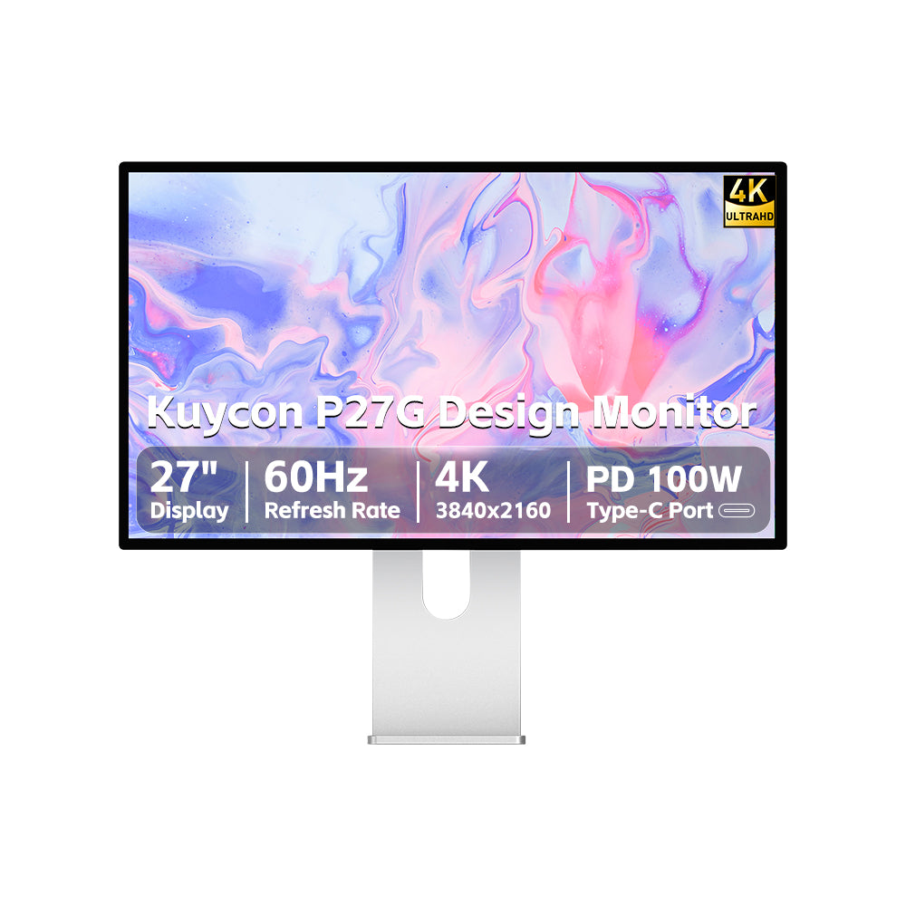 Kuycon P27G 27" 4K Office Monitor, 60Hz, 99% sRGB, HDR 10, Entry-Level Design