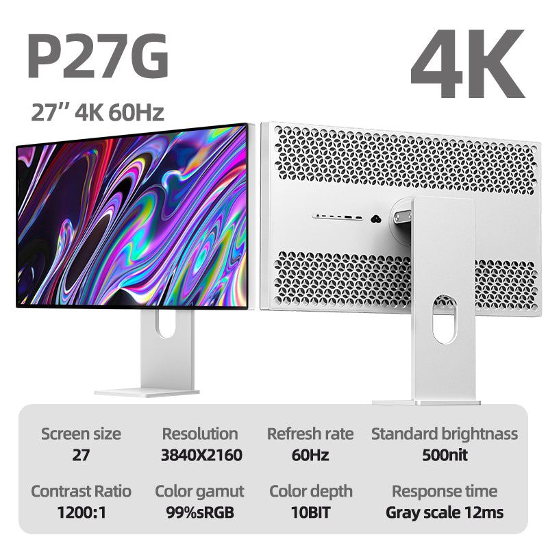 Kuycon P27G 27" 4K Office Monitor, 60Hz, 99% sRGB, HDR 10, Entry-Level Design