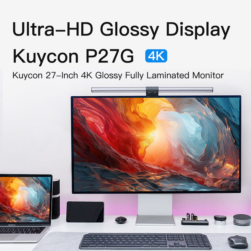 Moniteur de bureau Kuycon P27G 27" 4K, 60Hz, 99% sRGB, HDR 10, design d'entrée de gamme