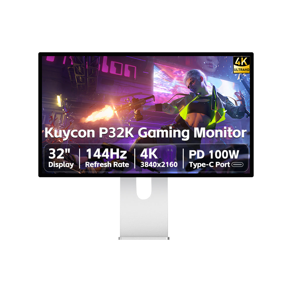 Kuycon P32K 32" 4K Gaming Monitor, 144Hz, 1ms, 99% sRGB, 100W USB-C, VRR