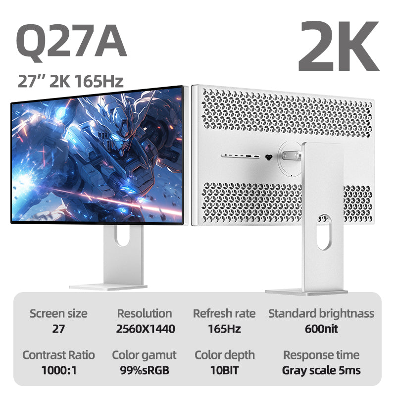 Moniteur gaming Kuycon Q27A 27" 2K, 165Hz, 1ms GTG, 99% sRGB, HDR