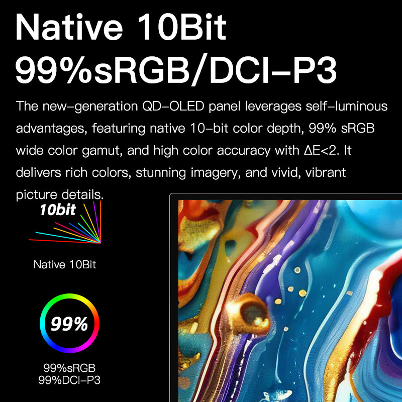 Kuycon Q27S 27" QD-OLED 4K Gaming Monitor, 240Hz, 0.03ms GTG, HDR True Black 400