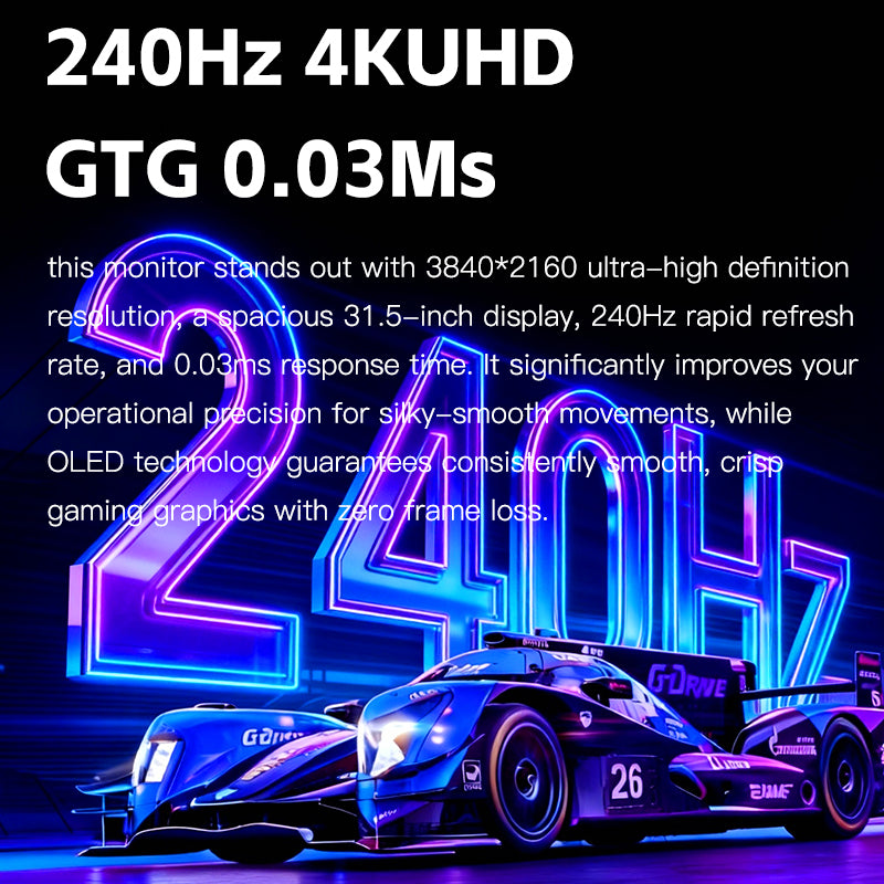 Kuycon Q32S 32" OLED 4K Gaming-Monitor, 240Hz, 0,03ms GTG, HDR True Black 400, DP2.1